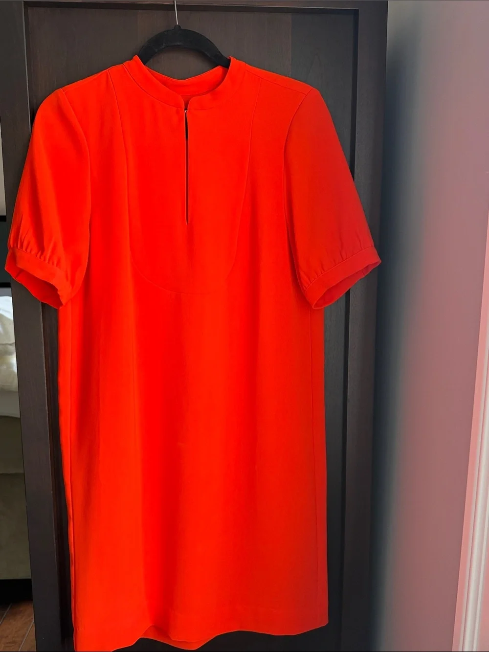 J. Crew Short-Sleeve Shift Dress in Bright Orange